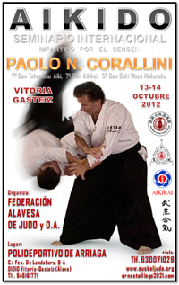 Anverso folleto 13/10/2012 - Seminario Aikido Vitoria - Paolo N. Corallini Shihan